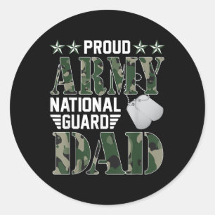 Pegatina Redonda Orgullosa Guardia Nacional Papá Familia Militar Ve