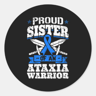 Pegatina Redonda Orgullosa Hermana De La Cinta De Concienciación De