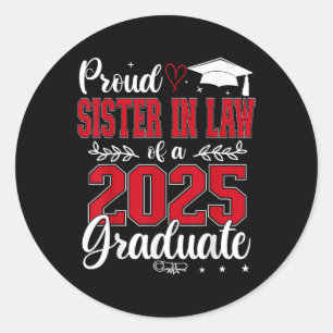 Pegatina Redonda Orgullosa Hermana En La Ley De Un Licenciado Senio
