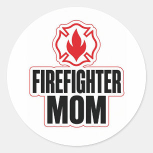 Pegatina Redonda Orgullosa madre bombera