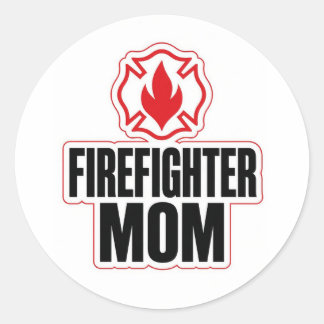 Pegatina Redonda Orgullosa madre bombera
