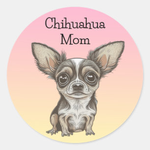 Pegatina Redonda Orgullosa madre de Chihuahua