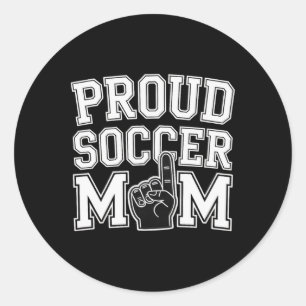 Pegatina Redonda Orgullosa Madre de Futbolista Fan Alegre Apoyo Par