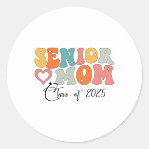 Pegatina Redonda Orgullosa Madre de la promoción 2025 de Senior Mom