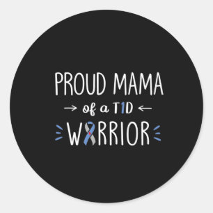 Pegatina Redonda Orgullosa Madre De T1d Hijo Diabetes Sensibilizaci