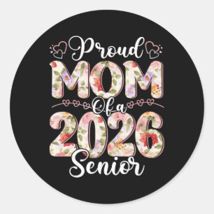 Pegatina Redonda Orgullosa Madre De Un Cl De 2026 Floral Madre Grad