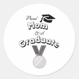 Pegatina Redonda Orgullosa madre de un graduado
