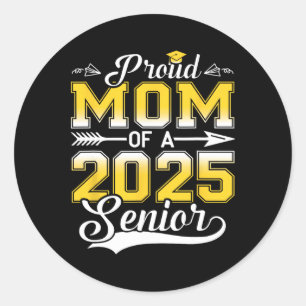 Pegatina Redonda Orgullosa Madre De Un Graduado Superior De 20253