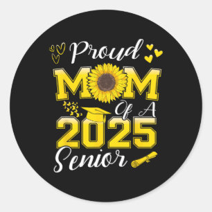 Pegatina Redonda Orgullosa Madre De Un Graduado Superior De 20254