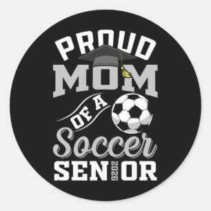 Pegatina Redonda Orgullosa Madre De Un Senior De Fútbol Cl De 2026 