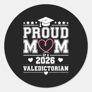 Pegatina Redonda Orgullosa madre de una destacada de 2026