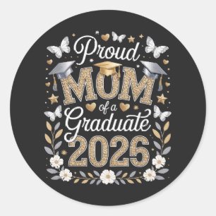 Pegatina Redonda Orgullosa madre de una graduada de 2026