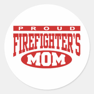 Pegatina Redonda Orgullosa madre del bombero