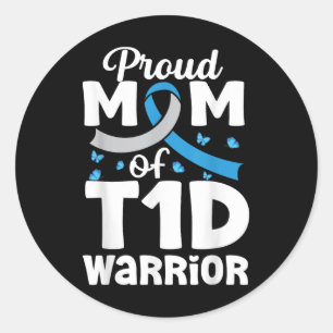 Pegatina Redonda Orgullosa Madre T1d Su Lucha Es Mi Lucha Contra La