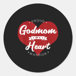 Pegatina Redonda Orgullosa Madrina De Una Cirugía De Chd Guerrero D