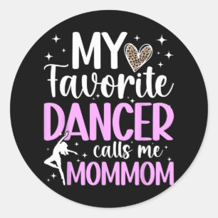 Pegatina Redonda Orgullosa Mamá De Baile De Una Madrina Bailarina B