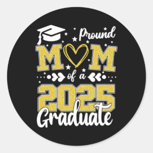 Pegatina Redonda Orgullosa Mamá De Un Graduado De 2025