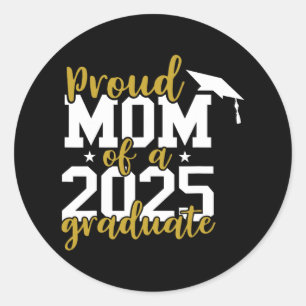 Pegatina Redonda Orgullosa Mamá De Un Graduado En 2025