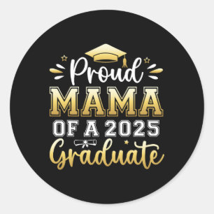 Pegatina Redonda Orgullosa Mamá De Un Graduado Superior De 2025