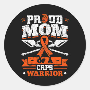 Pegatina Redonda Orgullosa Mamá De Un Mes De Guerrero Del Crps Nara