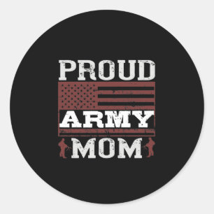 Pegatina Redonda Orgullosa mamá del Ejército