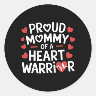 Pegatina Redonda Orgullosa Mami Of A Heart Warrior Chd Awareness Wa