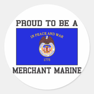 Pegatina Redonda Orgullosa marina mercante