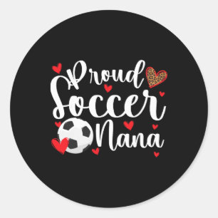 Pegatina Redonda Orgullosa Nana Futbolista De Un Jugador De Fútbol