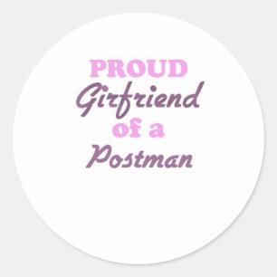 Pegatina Redonda Orgullosa Novia de un Postman