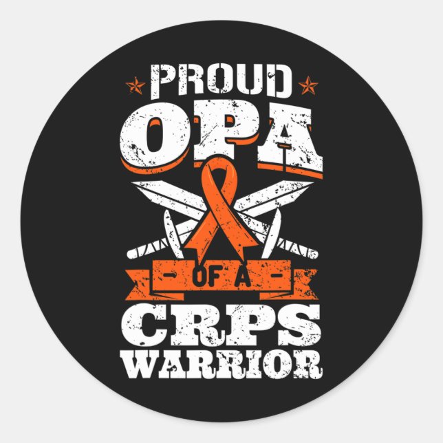 Pegatina Redonda Orgullosa Opa De Una Cinta De Concienciación RSD D (Anverso)