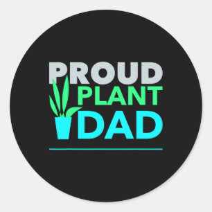 Pegatina Redonda Orgullosa Planta Papá Mejor Papá Padre Día Para Pa