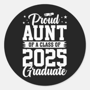 Pegatina Redonda Orgullosa Tía De Un Graduado Superior De 2025