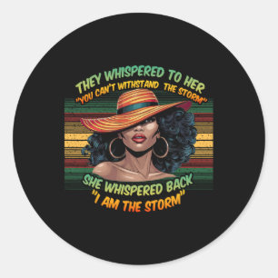 Pegatina Redonda Orgullosas damas afroamericanas negras historia ne