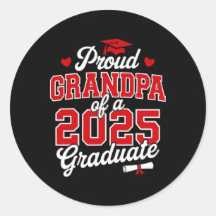 Pegatina Redonda Orgulloso Abuelo De Un Grado Superior De Graduado