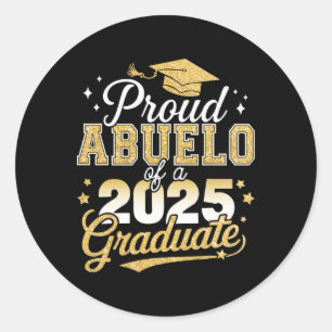Pegatina Redonda Orgulloso Abuelo De Un Graduado Superior De 2025