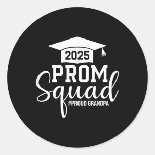Pegatina Redonda Orgulloso Abuelo Graduado De Prom Cl De 2025