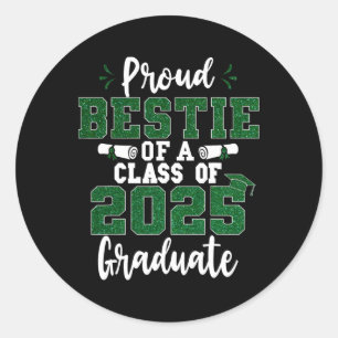 Pegatina Redonda Orgulloso Bestie De Un Graduado Superior De 2025 D