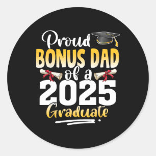 Pegatina Redonda Orgulloso Bono Padre De Un Cl De 2025 Graduado Sen