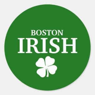 Pegatina Redonda ¡Orgulloso BOSTON IRLANDA! Día de San Patricio