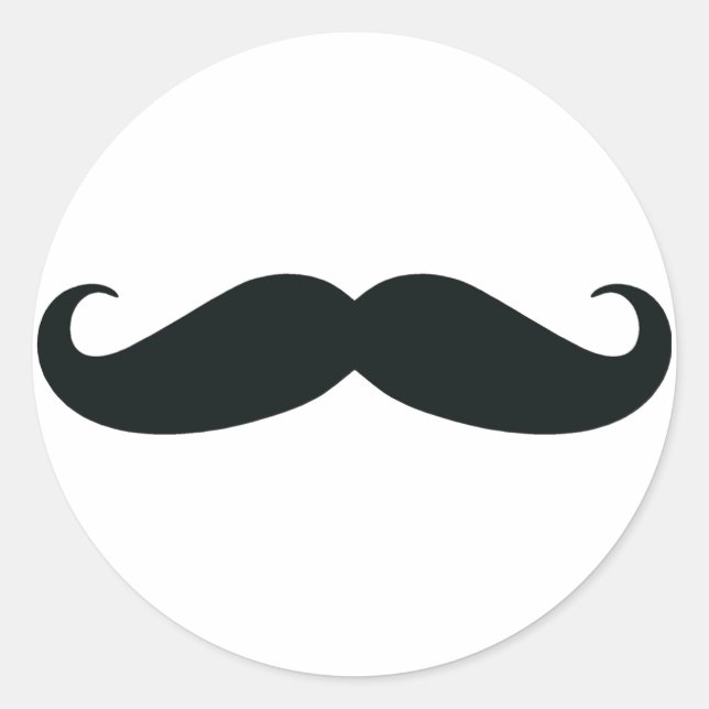 Pegatina Redonda Orgulloso de mi dolor....Mustache (Anverso)