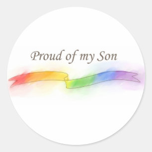 Pegatina Redonda Orgulloso de mi hijo