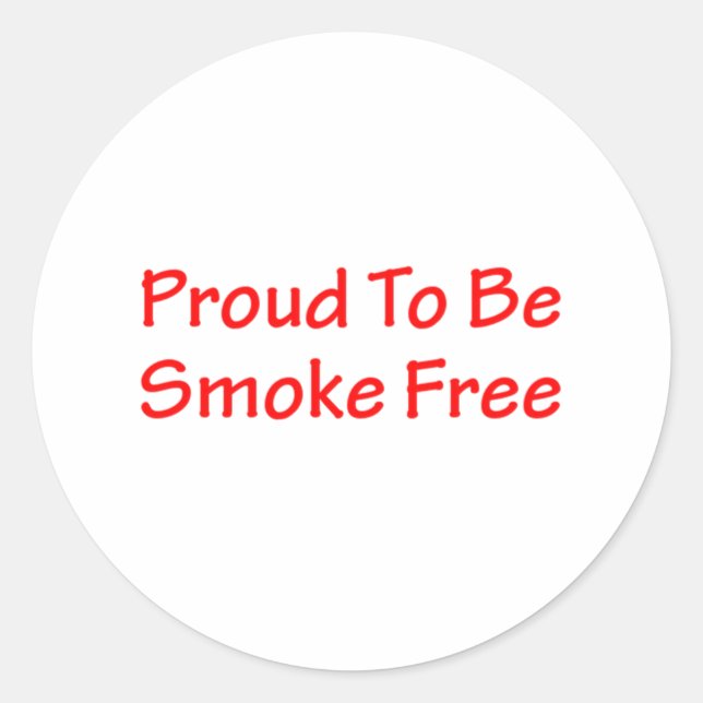 Pegatina Redonda Orgulloso de no fumar (Anverso)