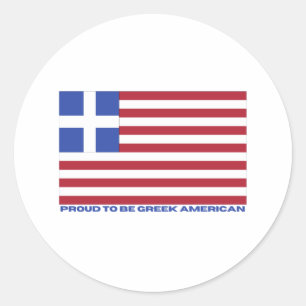 PEGATINA REDONDA ¡ORGULLOSO DE SER AMERICANO GRIEGO!