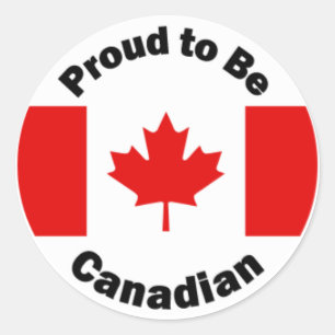 Pegatina Redonda Orgulloso de ser canadiense