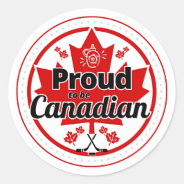 Pegatina Redonda Orgulloso de ser canadiense
