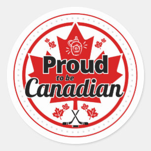 Pegatina Redonda Orgulloso de ser canadiense