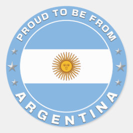 Pegatina Redonda Orgulloso De Ser De Argentina
