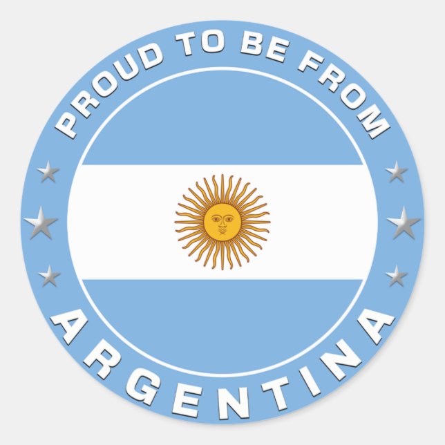 Pegatina Redonda Orgulloso De Ser De Argentina (Anverso)