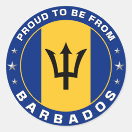 Pegatina Redonda Orgulloso De Ser De Barbados