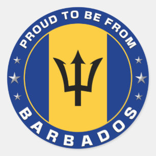 Pegatina Redonda Orgulloso De Ser De Barbados